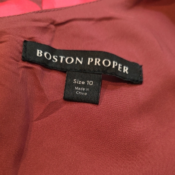 NWOT $250 BOSTON PROPER ONE SHOULDER ROSE PRINT GOWN DRESS IN PINK MULTI SIZE 10 - Picture 9 of 9